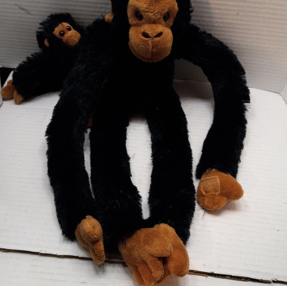 Adventure Planet Hanging Monkey w/Baby 18 in/7 1/2 in Black Stuffed Animal Plush - Picture 8 of 8